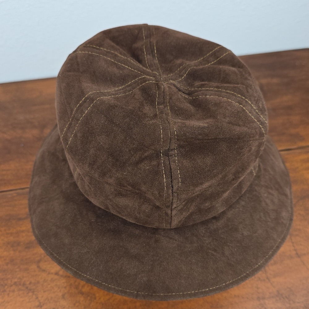 Vintage Union United Hatters Cap & Millinery Workers Brown Suede Women's Hat 21" - Picture 5 of 10